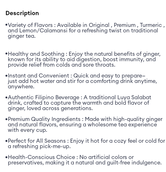 Ludy's Ginger Tea - Salabat with Lemon - 360 grams.