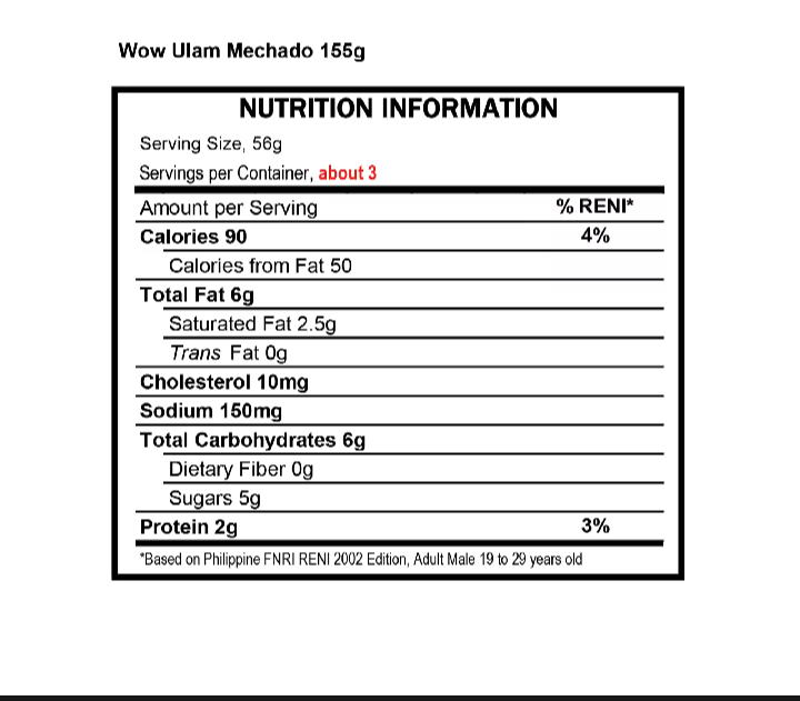 Wow! Instant Ulam Mechado 155 grams.