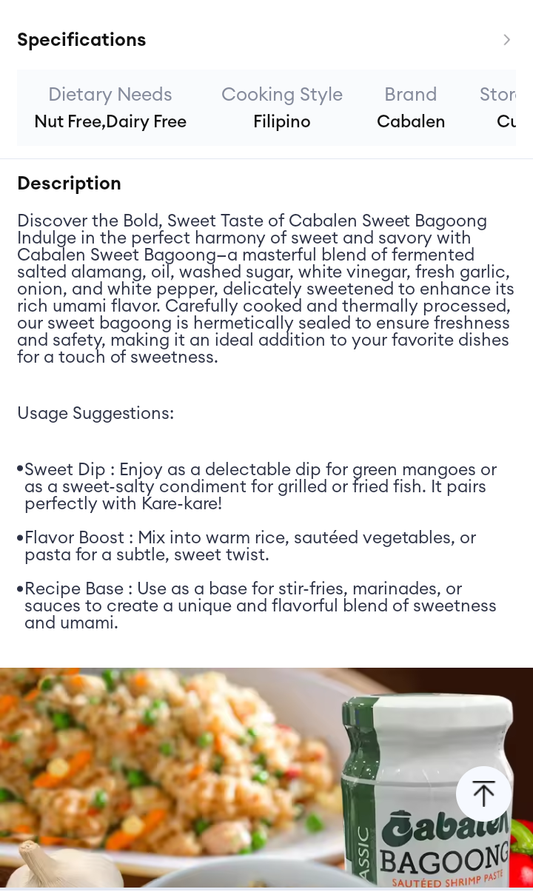 Cabalen- Bagoong Sweet flavor taste.