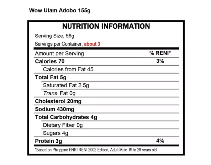 Wow! Instant Ulam Adobo 155 grams.