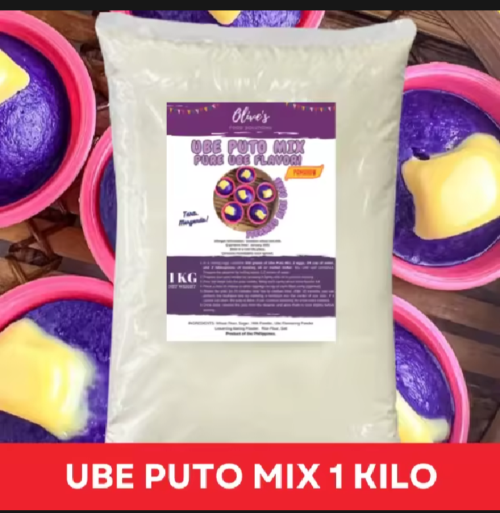 Olive's Ube Puto Mix (Purple Yam Puto) 1 kilo ( 1000 grams)